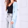 Knitwear * | Best Reviews Of Ikrush Bronte Longline Knitted Cardigan In Blue