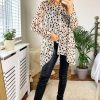 Tops * | Best Pirce Edie B. Lauren Animal Lurex Spot Print Oversize Blouse With Hi Lo Hem