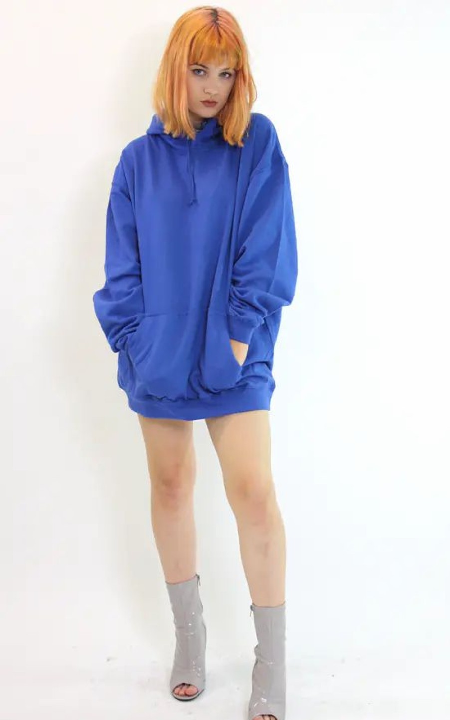 Sweaters & Hoodies * | New Save The People Oversized Hoodie In Royal Blue Jumper Dress