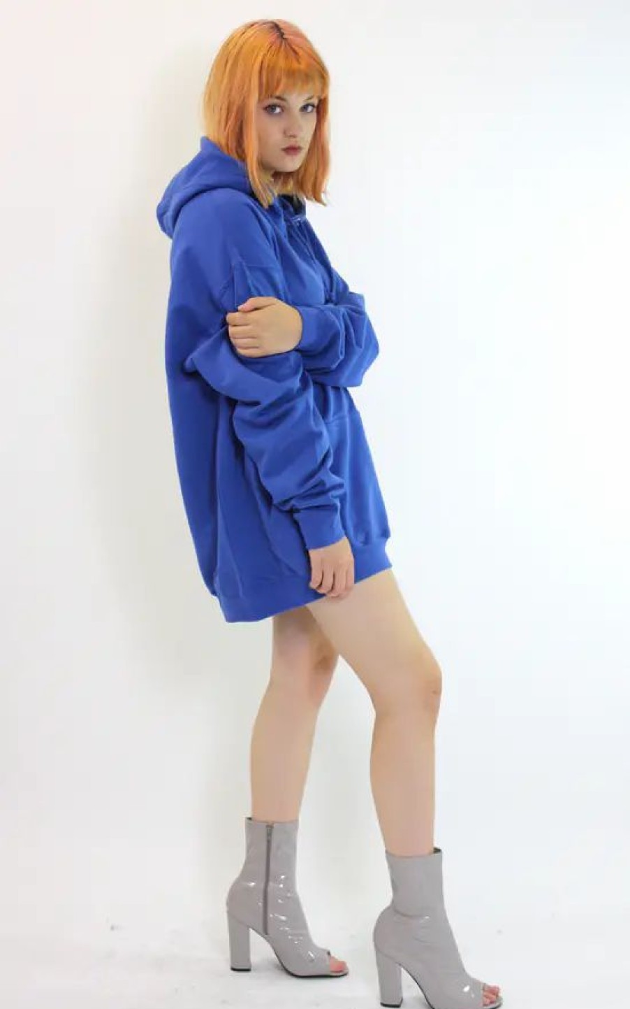 Sweaters & Hoodies * | New Save The People Oversized Hoodie In Royal Blue Jumper Dress