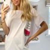 Tops * | Cheap Hoxton Gal Oversized Watermelon T Shirt In White