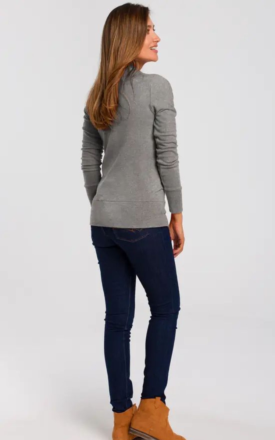 Knitwear * | Discount Moe Grey Fitted Cardigan With Snap Fastenings