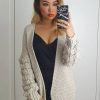 Knitwear * | Brand New Gigiland Uk Beige Large Knit Bobble Cardigan