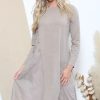 Dresses * | Flash Sale Lucy Sparks Taupe Long Sleeve Dress With Panels