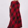 Knitwear * | Hot Sale Boutique Store Red And Black Check Print Poncho One Size Fit (10 20)