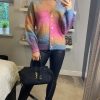 Knitwear * | Wholesale Yumi Rainbow Relaxed Knitted Jumper In Multi