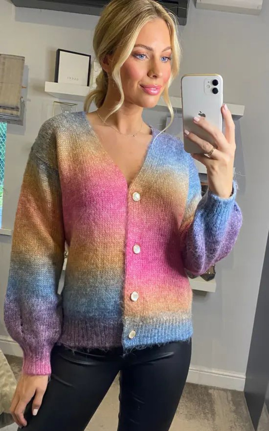 Knitwear * | Wholesale Yumi Rainbow Relaxed Knitted Jumper In Multi