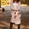 Knitwear * | Brand New Moe Hooded Star Longline Cardigan Pink