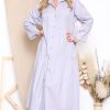 Dresses * | Top 10 Loes House Long Sleeve Shirt Maxi Dress In White