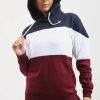 Sweaters & Hoodies * | Brand New Oops Fashion Zara Oversized Hooded Sweatshirt In Navy White And Wine Stripe