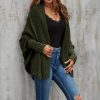 Knitwear * | Cheap Fs Collection Chunky Pleat Oversized Cardigan In Dark Olive