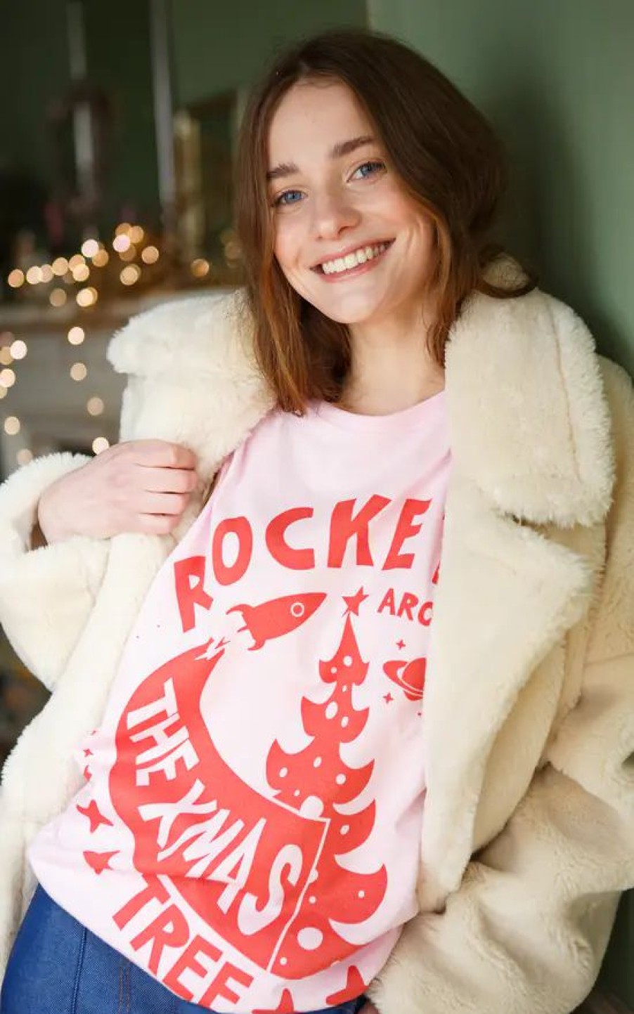 Tops * | Promo Batch1 Rocket Around The Christmas Tree Women'S T Shirt