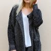 Knitwear * | Best Deal Cy Boutique Oversized Chunky Knit Cardigan In Black And Dark Grey