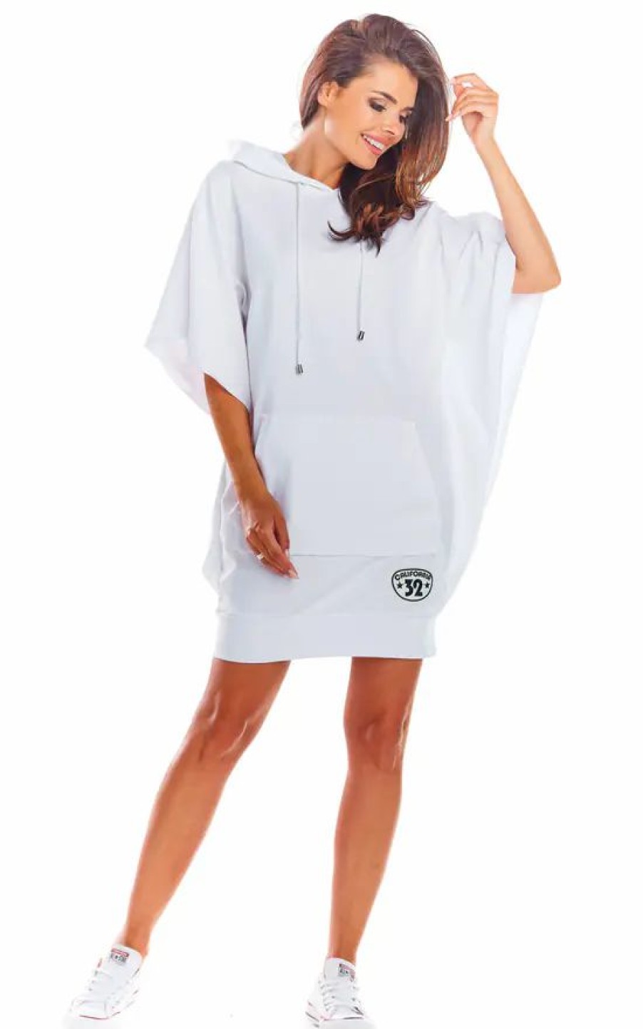 Dresses * | Brand New Awama Hooded Oversized Mini Dress In White