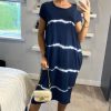 Dresses * | Best Reviews Of Belle Love Italy 2 Pocket Cap Sleeve Midi Tie Dye Casual Dress Dark Grey