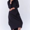 Dresses * | Top 10 Awama Black Loose Midi Dress