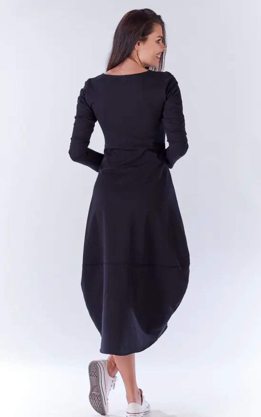 Dresses * | Top 10 Awama Black Loose Midi Dress