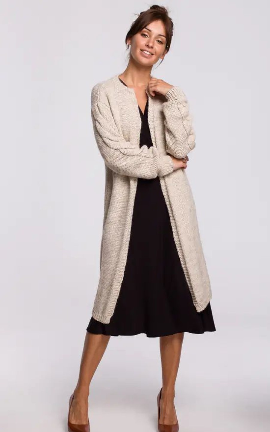 Knitwear * | Outlet Moe Comfy And Cozy Cardigan In Beige