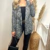 Knitwear * | Top 10 Cy Boutique Knitted Draped Waterfall Cardigan In Black And Grey