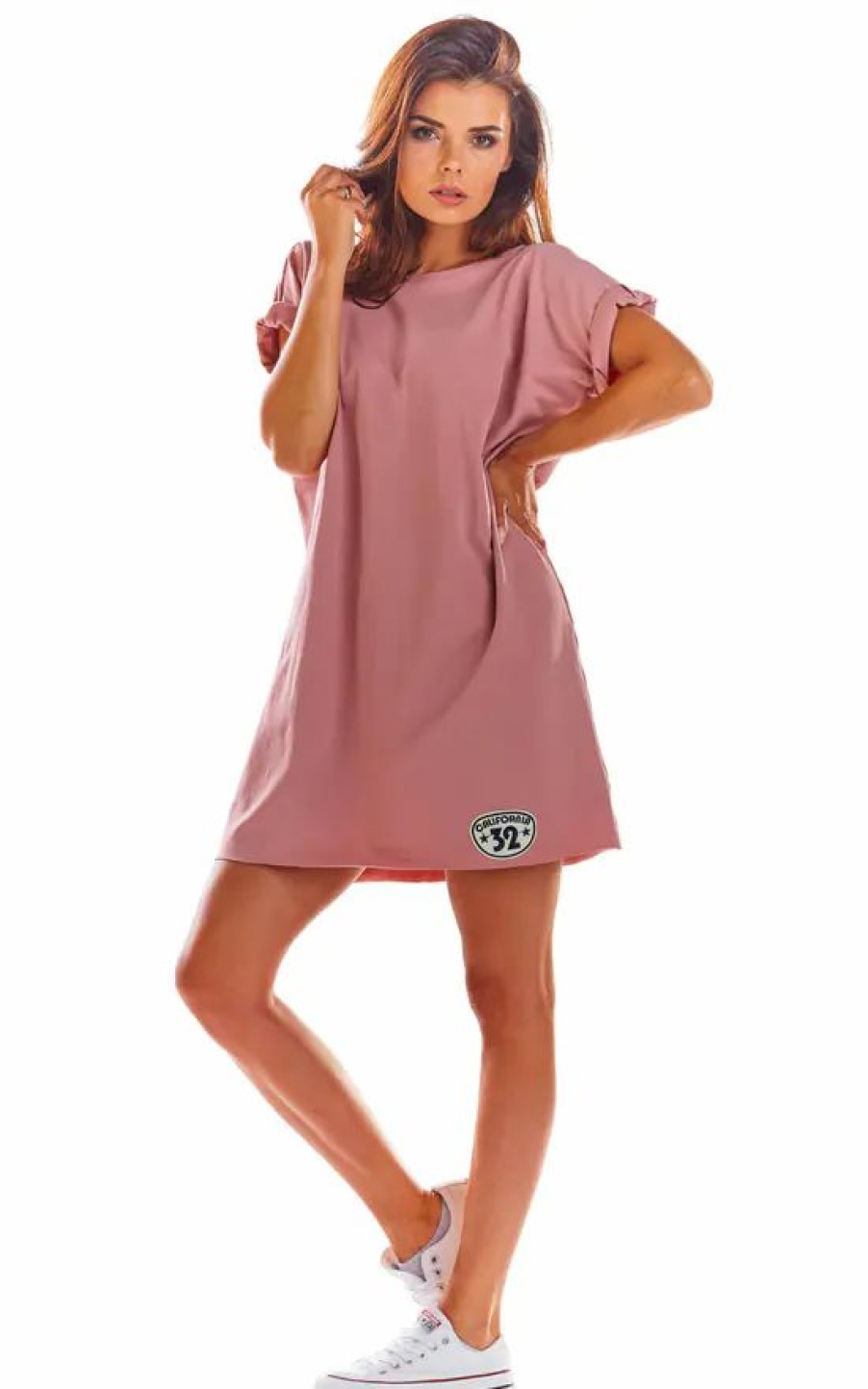 Dresses * | Hot Sale Awama Oversized Mini Dress With Low Back In Pink