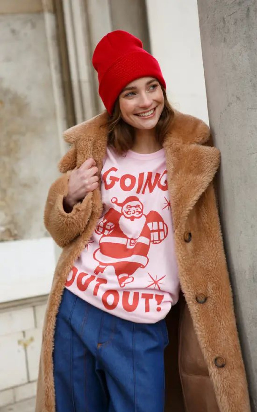 Tops * | Budget Batch1 Going Out Out Santa Women'S Christmas Slogan T Shirt