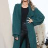 Knitwear * | Buy Lucy Sparks Green Cable Knit Relaxed Cardigan