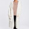 Knitwear * | Best Reviews Of Moe Long Cable Knit Cardigan In White