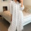 Dresses * | Outlet Traffic People Breathless Stroll Maxi Shirt Dress In White