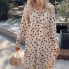 Dresses * | Top 10 Pretty Lavish Dotty Day Dress Beige Polka Dot