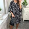 Dresses * | Flash Sale Malissa J Collection Oversized Woven Shift Dress In Black