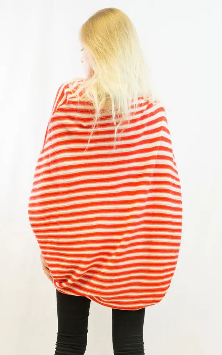 Knitwear * | Wholesale Cy Boutique Batwing Cardigan In Red And White Stripe