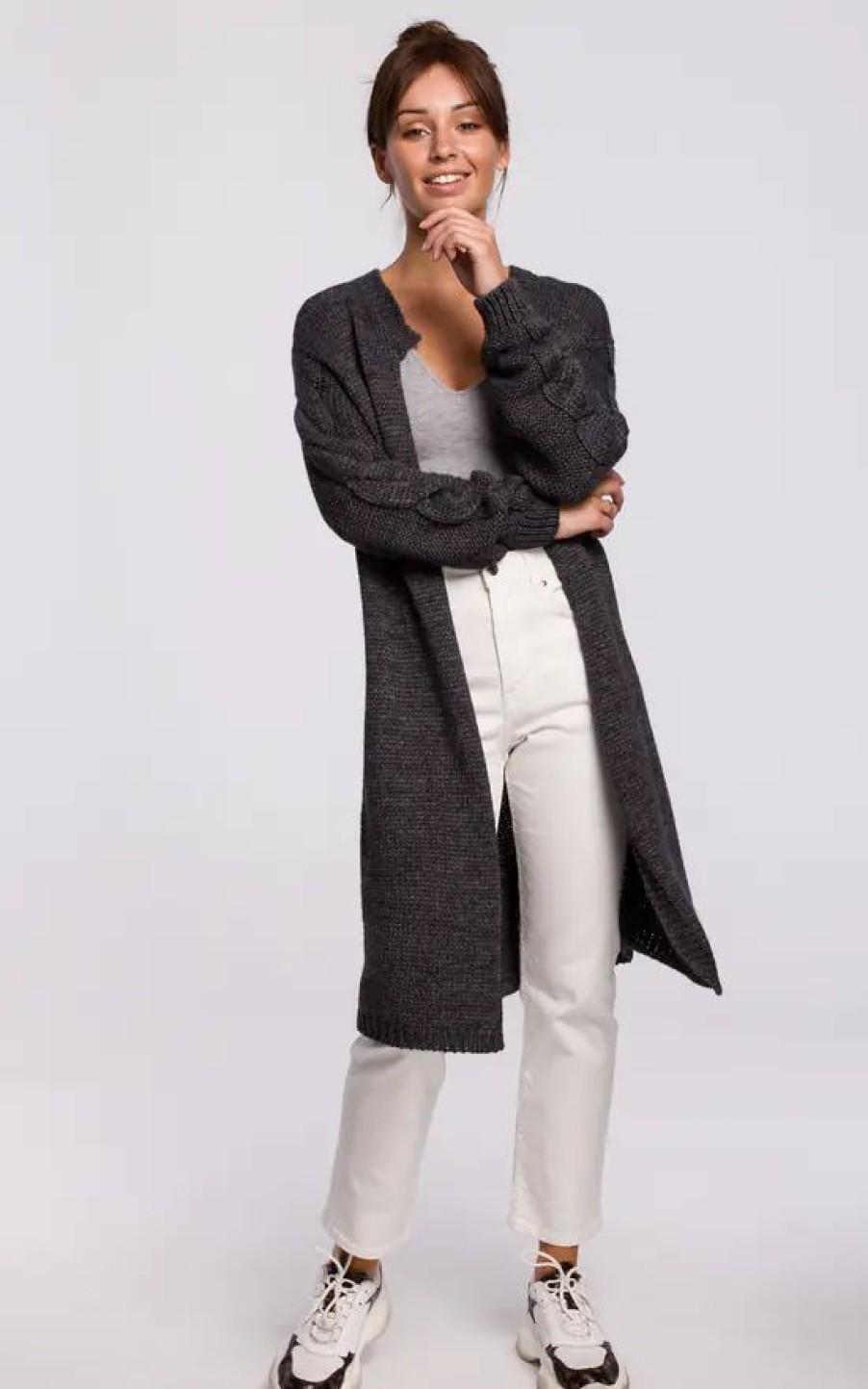 Knitwear * | Best Reviews Of Moe Comfy And Cozy Cardigan In Graphite