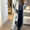 Knitwear * | Wholesale Slaytwins Maeve Lightening Bolt Long Cardigan Grey