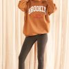 Sweaters & Hoodies * | Budget Gini London Brooklyn Oversized Hooded Jumper Sweatshirt In Brown