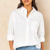 Tops * | Cheapest Jjxx Relaxed Fit Poplin Shirt In White