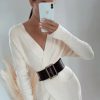 Knitwear * | Cheap Ikrush Felicity Longline Knitted Cardigan In Cream