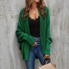 Knitwear * | New Fs Collection Chunky Pleat Oversized Cardigan In Dark Green