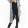 Knitwear * | New Awama Open Front Cardigan With Large Pockets In Grey