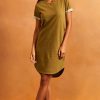 Dresses * | Buy Jdy T Shirt Style Mini Dress In Khaki