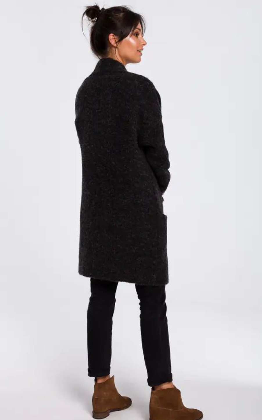 Knitwear * | Promo Moe Soft Knit Long Cardigan With Pockets In Black