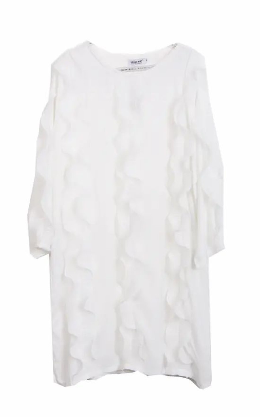 Dresses * | Outlet Loes House Oversized Ruffle Detail Tunic Dress In White