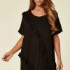 Tops * | Flash Sale Malissa J Collection Ruffle Detail T Shirt In Black