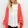 Knitwear * | Cheap Cy Boutique Batwing Cardigan In Red And Pink Stripe