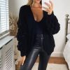 Knitwear * | Best Deal Ikrush Cher Puff Sleeve Knitted Cardigan In Black