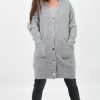 Knitwear * | Cheap Boutique Store Grey Knitted Oversized Button Up Cardigan