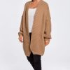 Knitwear * | Brand New Moe Caramel Brown Oversized Cardigan With Wide Sleeves