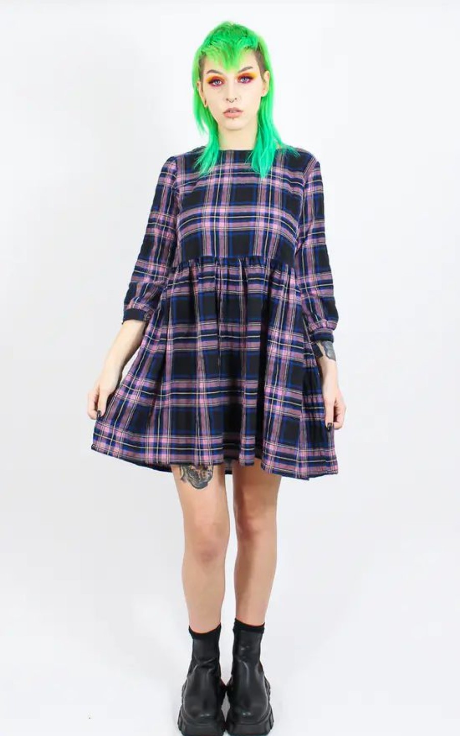 Dresses * | Best Pirce Tallulah'S Threads Smock Dress In Pink Tartan