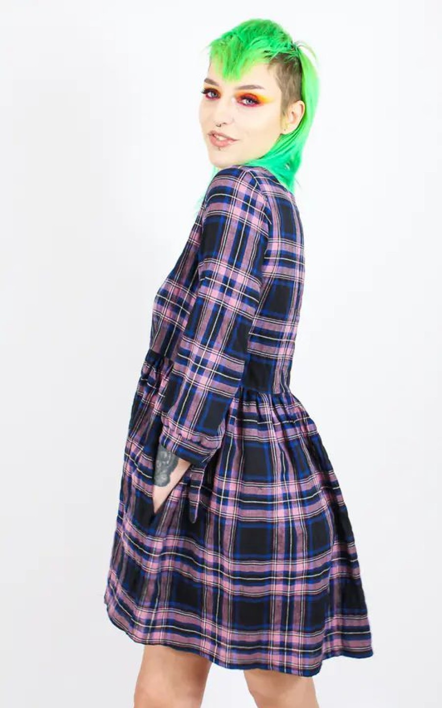 Dresses * | Best Pirce Tallulah'S Threads Smock Dress In Pink Tartan