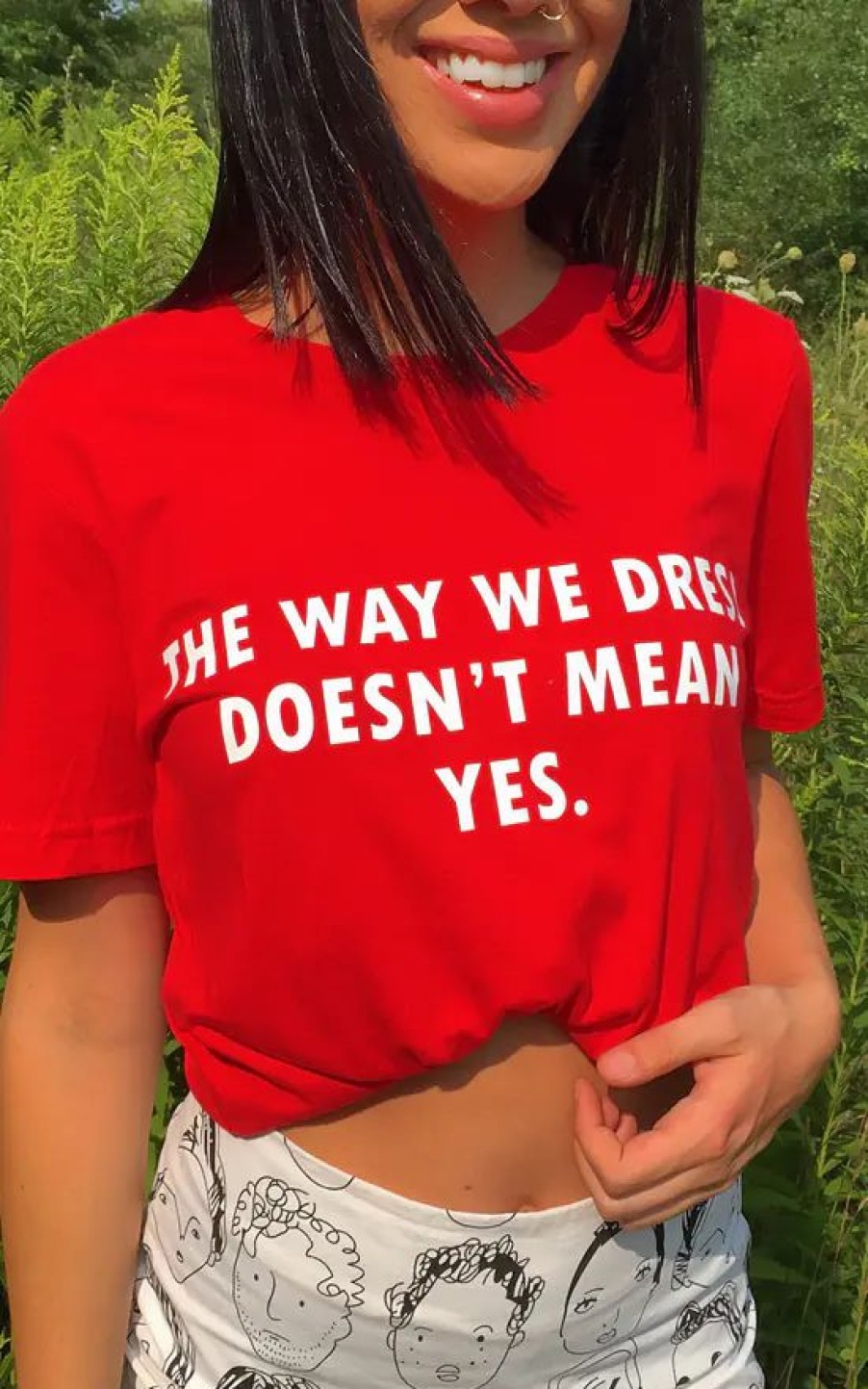 Tops * | Wholesale Save The People T Shirt In Red With Feminist Slogan