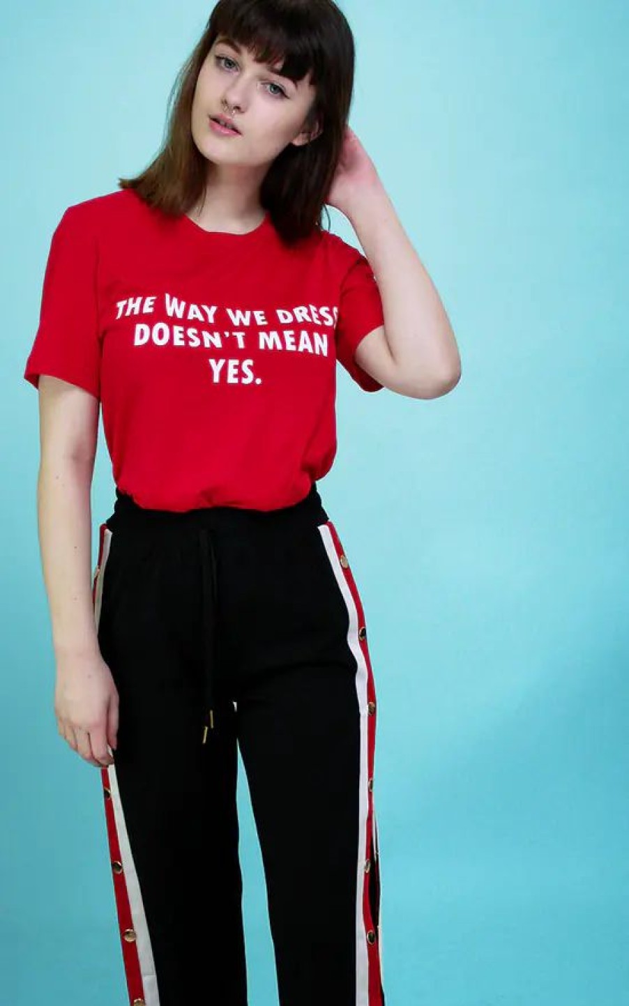 Tops * | Wholesale Save The People T Shirt In Red With Feminist Slogan